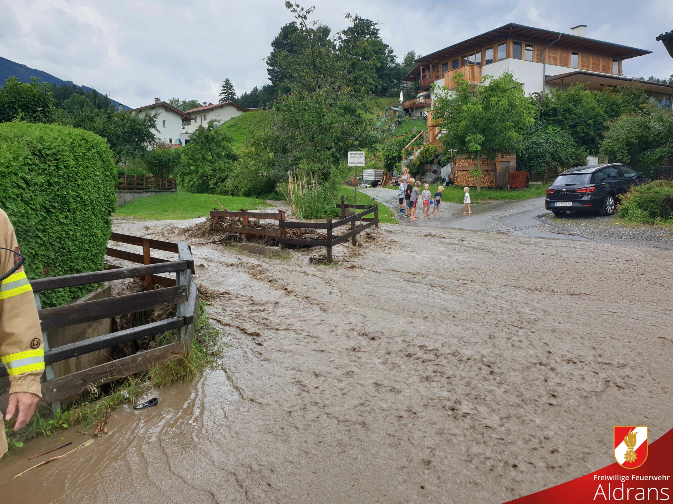 Wasserschaden durch Starkregen - Freiwillige Feuerwehr Aldrans